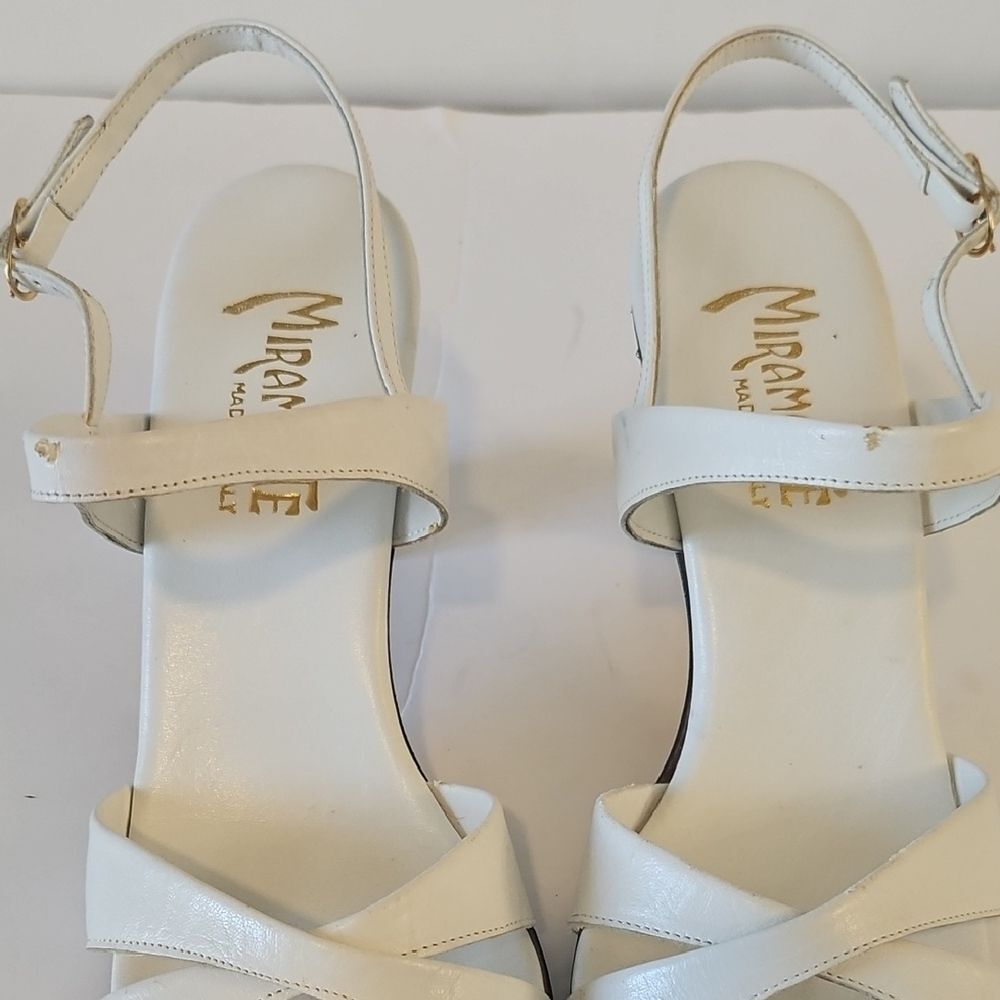 Miramontes White Leather Crisscross Sandals with Ankle Strap - Picture 10 of 10